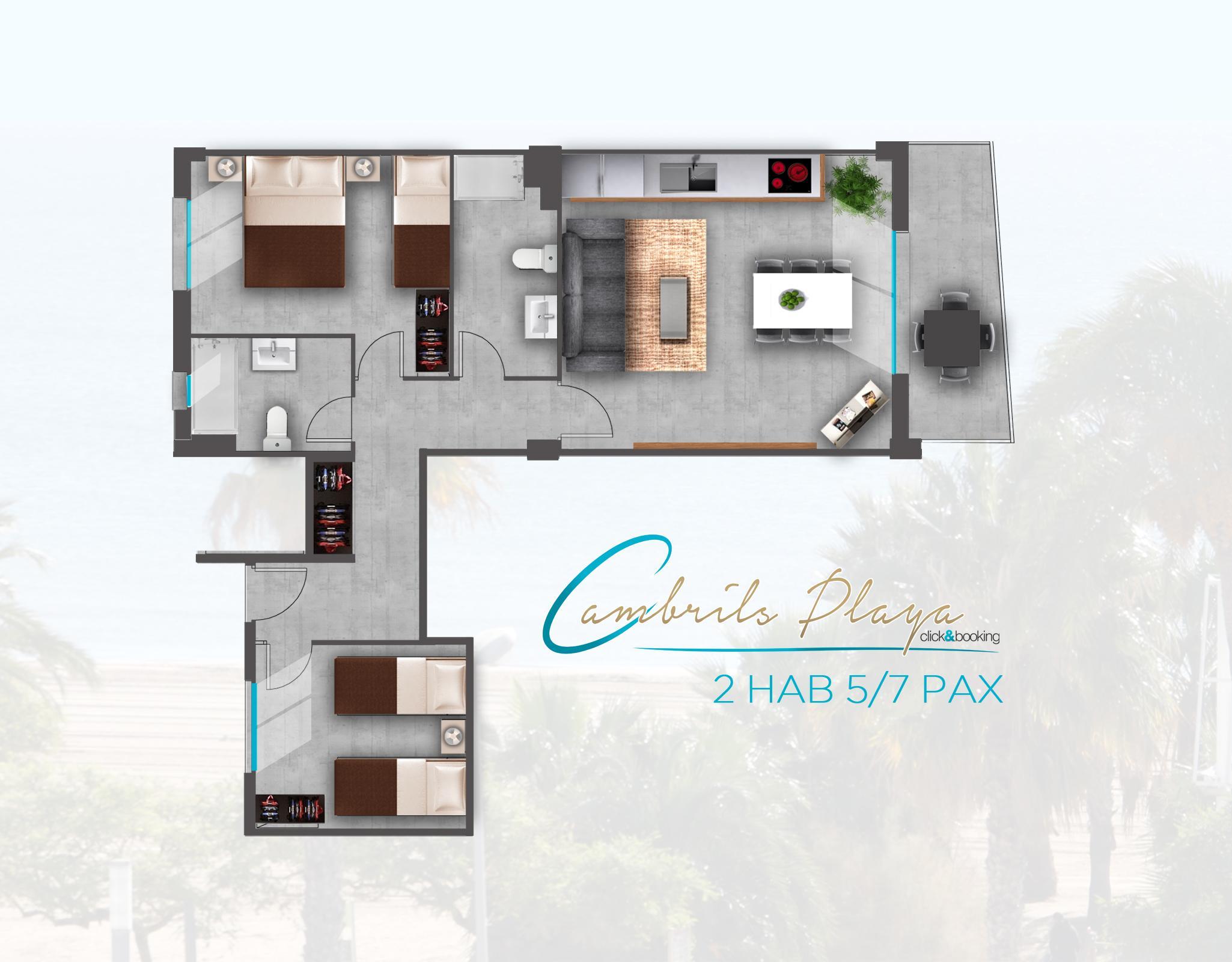 CPS 2HAB. MAR CPS 2 HAB MAR (5/7) Apartamento Playa Cambrils